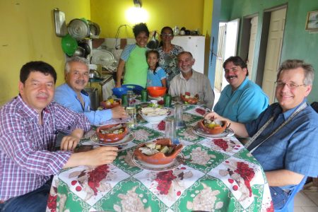 ​Erwin Mirabal (second on the right) hosts the partnership visit in 2018 in Venezuela along with Yermanda Acosta