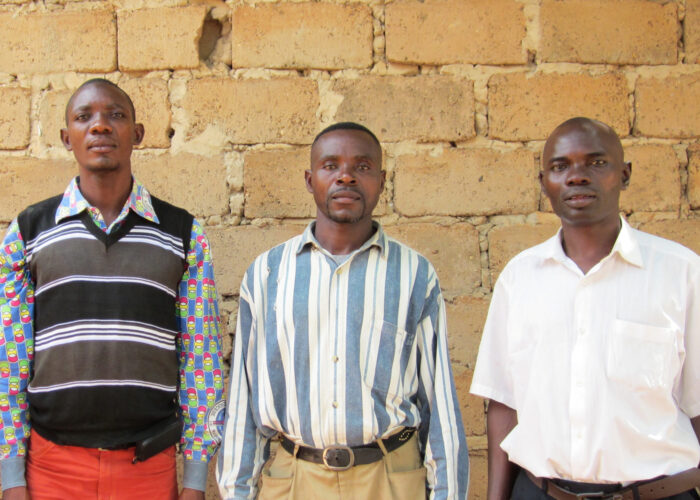 Three members of the Dipumba Plaine Mennonite Church pastoral team