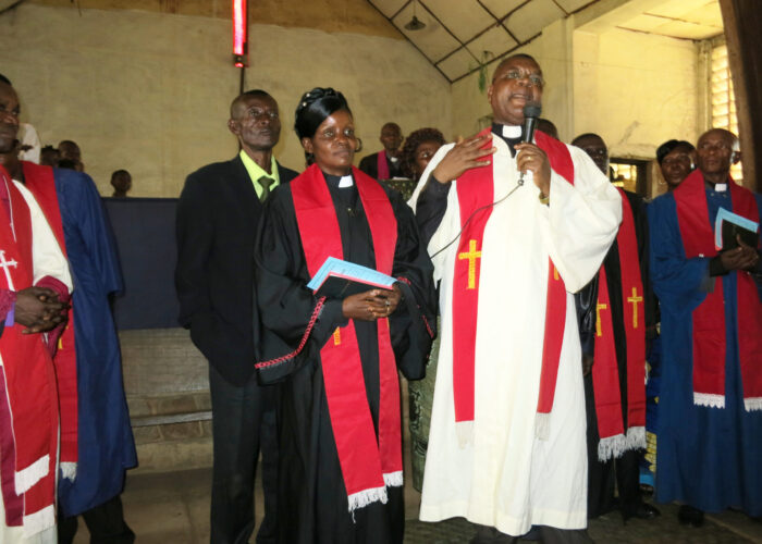 ​Bercy Mundedi was one of the first three women ordained by the Mennonite Church of Congo in 2013. Here in the chapel at Kalonda Bible Institute where Mundedi has taught for 10 years