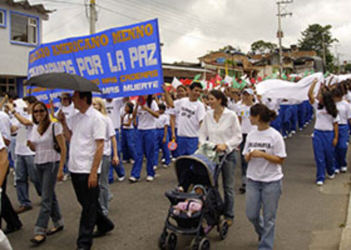 Members of the Radical Journey team in Colombia participated in an international march to protest the actions of the FARC and to