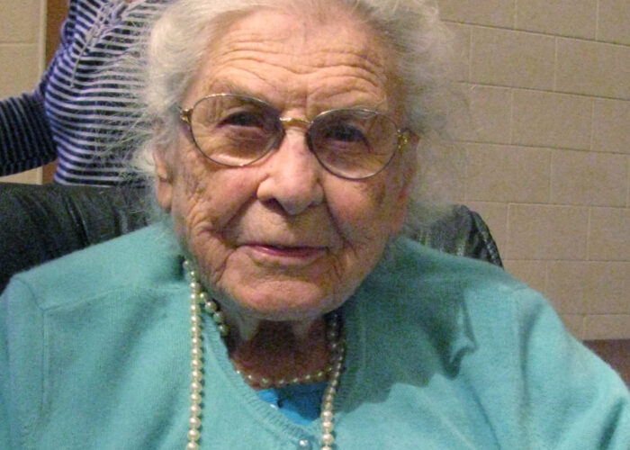 Irene Weaver at her centennial birthday celebration. Photo by Angela Rempel. Download full-resolution image.