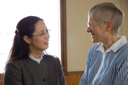 Pastor Yukari Kaga and mission worker Mary Beyler at Obihiro (Japan) Mennonite Church. Photo by David Fast. Download full resolution image.