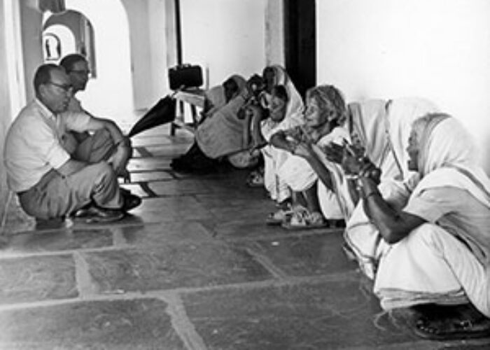 John and Genevieve Friesen with patients at the Shantipur Leprosy Home in Dhamtari