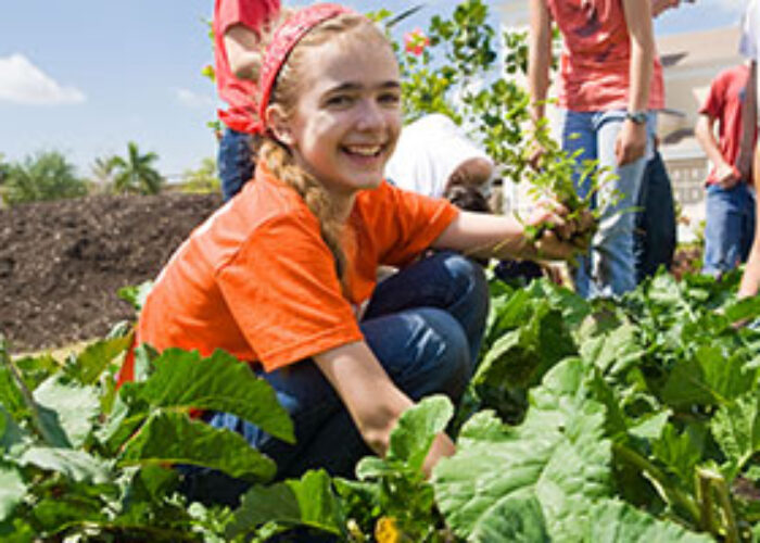 Lauren Henry works at an urban garden in Miami