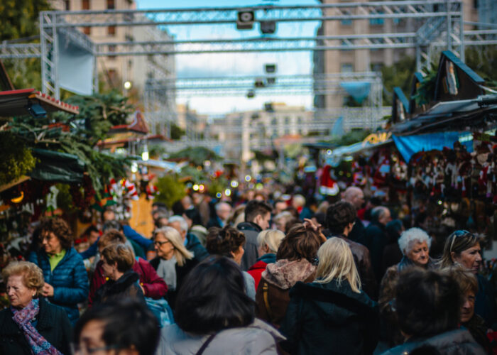 A Christmas market in Barcelona. Photo by Josh Garber.