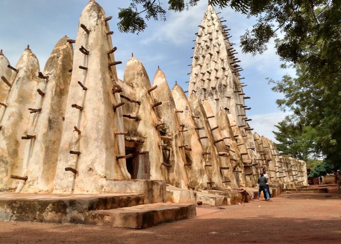 ​A mosque in Burkina Faso. Though Christian-Muslim relationships are tense in the country