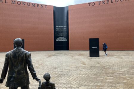 The Mission Network development team visited the National Monument to Freedom in Montgomery. Photo by Caitlin Lanctot.