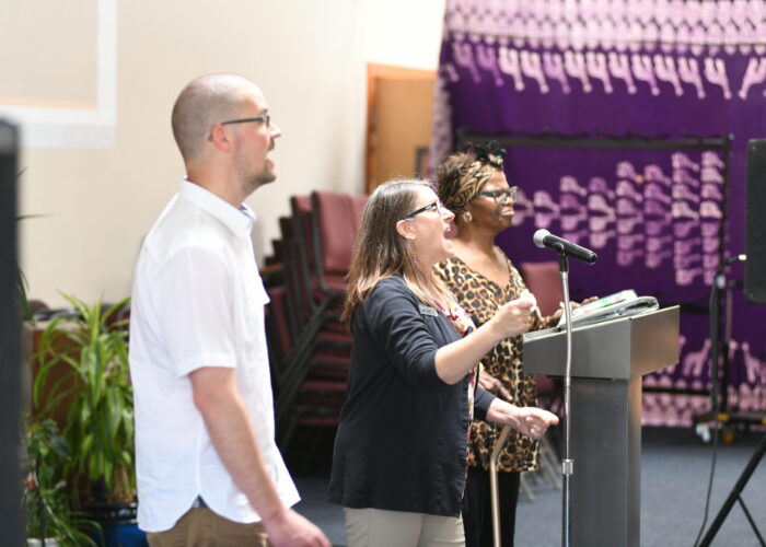 Work in Progress leads worship