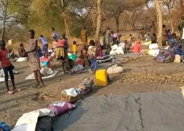 Some of the displaced community members of the South Sudan Mennonite Church. Photo by Pastor Stephen Dhuoney Dang Lual.