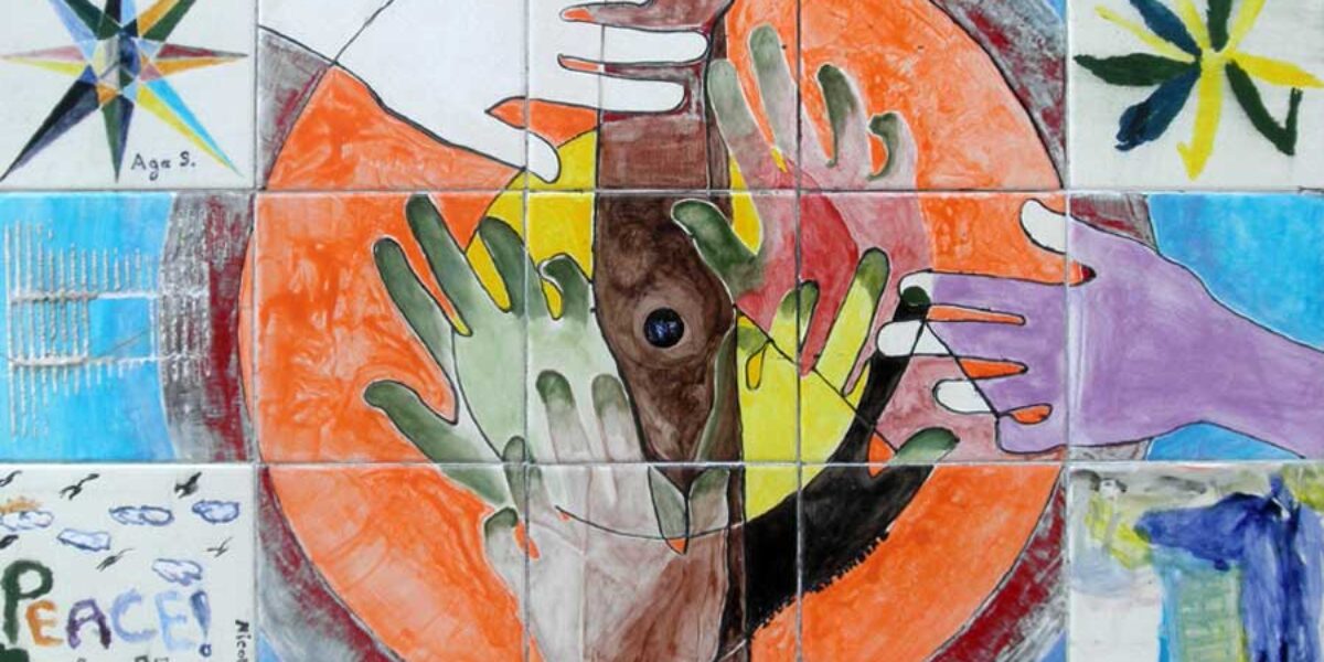 Peace wall mural