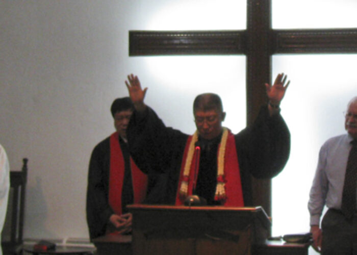 Jonathan Yin at his ordination service.