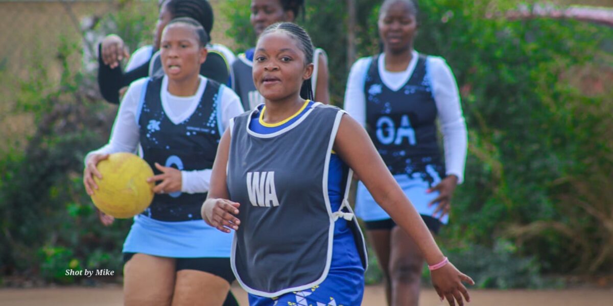 Febiana Attie Moseki, Lemo Kabelo, Kedi Dipatane, and Joy Lerole, members of the Bokgoni Sporting Club’s Women’s Netball team, combine their love of the game with witnessing to God’s love. Photo provided.