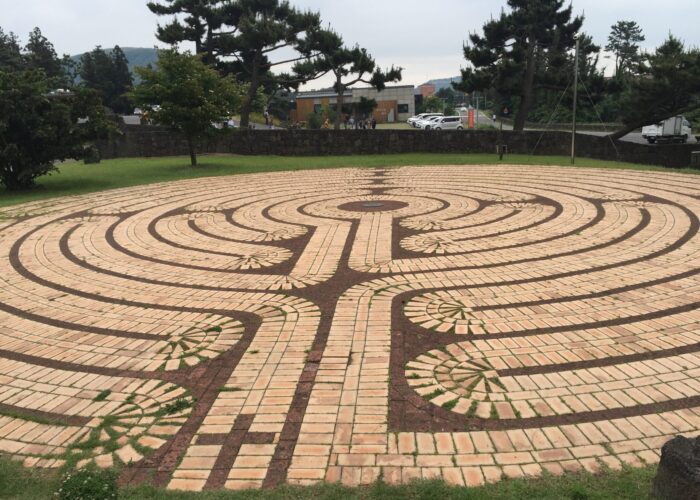 A labyrinth on the campus of Isadore Retreat Center on Jeju