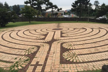 A labyrinth on the campus of Isadore Retreat Center on Jeju