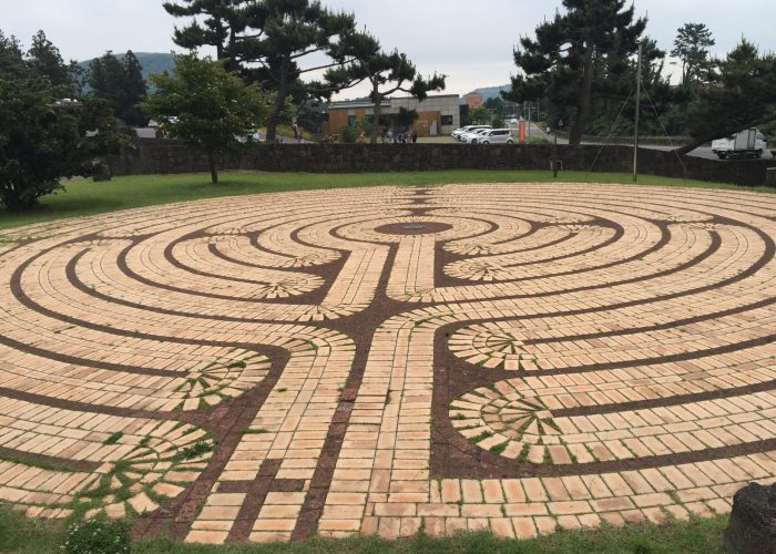 A labyrinth on the campus of Isadore Retreat Center on Jeju