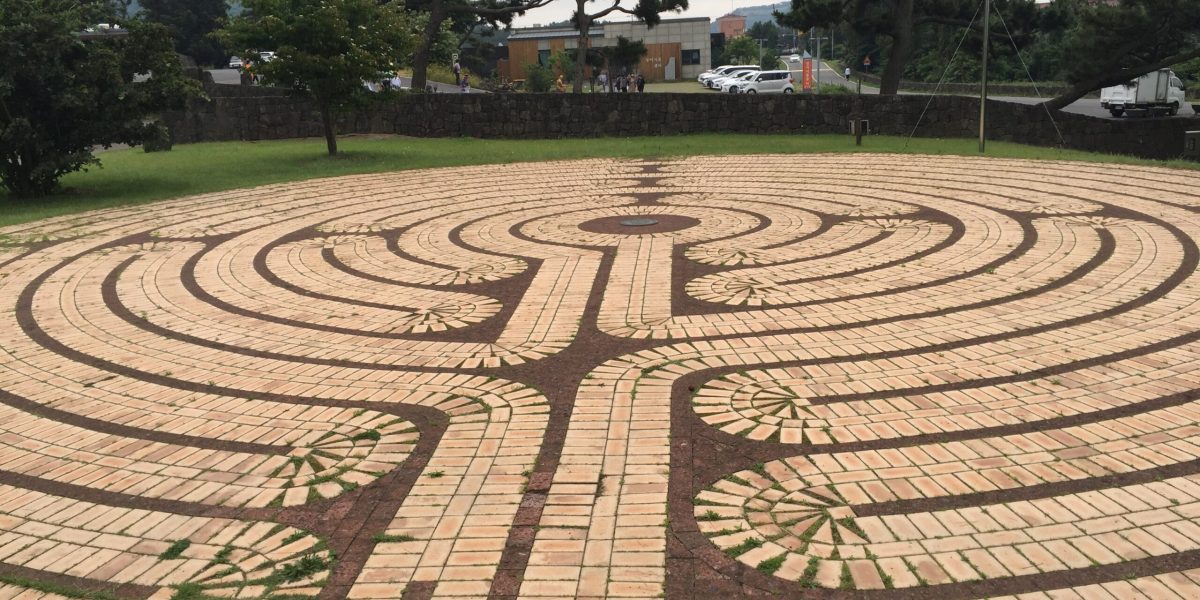 A labyrinth on the campus of Isadore Retreat Center on Jeju