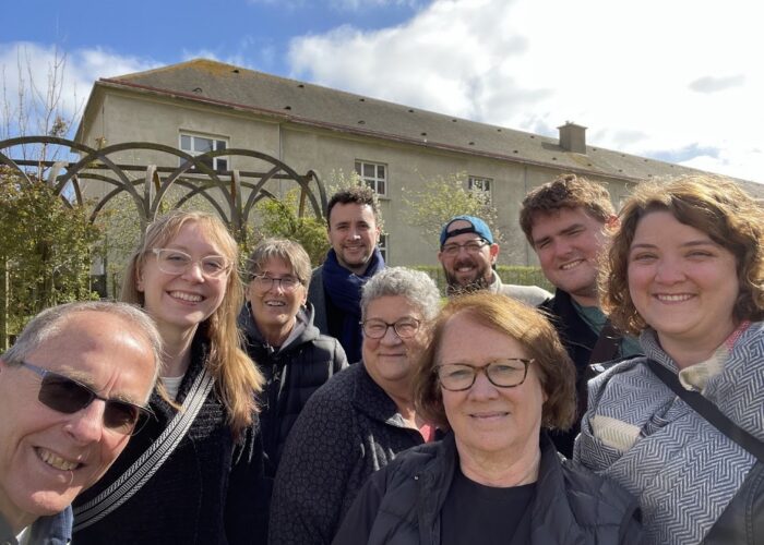 The participants in Chapter 2 of the Christ at the Borders Just Peace Pilgrimage. Front row (left to right): Weldon Martens, Arloa Bontrager (Mission Network’s regional director for North America, short-term service), Rachel Givens. Second row (left to right): Shelby Rudy, Marlinda Beachy, Barbara Thurma, Joseph Givens. Back row: Lane Miller (Mission Network’s regional director for Africa and Europe), Matthew Yoder.
