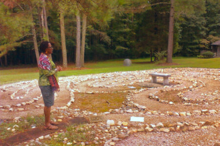 ​Ann Jacobs at the Labyrinth at the Avila Retreat Center in Durham