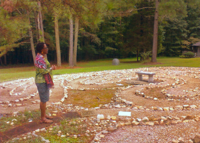 ​Ann Jacobs at the Labyrinth at the Avila Retreat Center in Durham