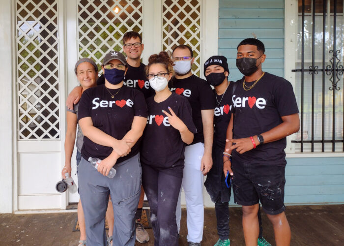 ​The 2021 Youth Venture Civil Rights learning tour group (L-R): Anna Sawatzky (co-leader)