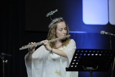 ​Katja Norton plays special music for a Christimas service at Maranatha Church in Ungaran