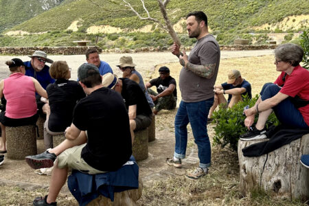 The group spent Saturday afternoon on Chapman’s Peak, a mountain with a sheer western face overlooking the Atlantic Ocean. Steve Schallert, Director of International Solidarity at Iziko Lamaqabane, had the pilgrims reflect on the trip and create a roadmap for themselves for one week, one month, and one year after they return home to their normal lives.