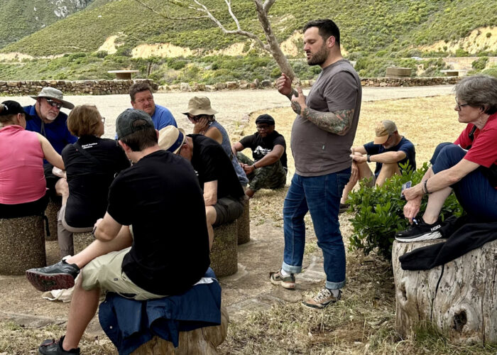 The group spent Saturday afternoon on Chapman’s Peak, a mountain with a sheer western face overlooking the Atlantic Ocean. Steve Schallert, Director of International Solidarity at Iziko Lamaqabane, had the pilgrims reflect on the trip and create a roadmap for themselves for one week, one month, and one year after they return home to their normal lives.