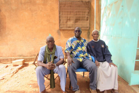 Issa Sawadogo and Siaka Traoré visit with one of Issa’s friends