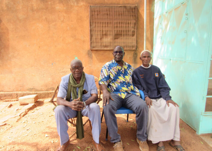 Issa Sawadogo and Siaka Traoré visit with one of Issa’s friends