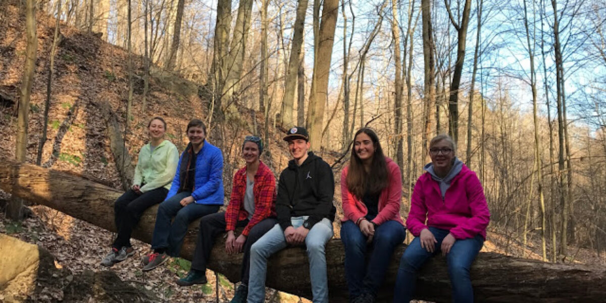 ​Members of the Johnstown Service Adventure unit enjoy a February hike. From left: Krista Rittenhouse