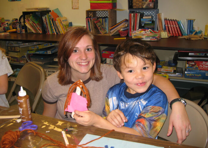 ​Lauren Eash Hershberger enjoys arts and crafts with Mark