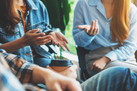 Young adults talking about gap year opportunities