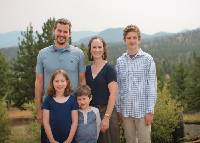 Peter and Christy with their children; Celeste, Felix and Moses.