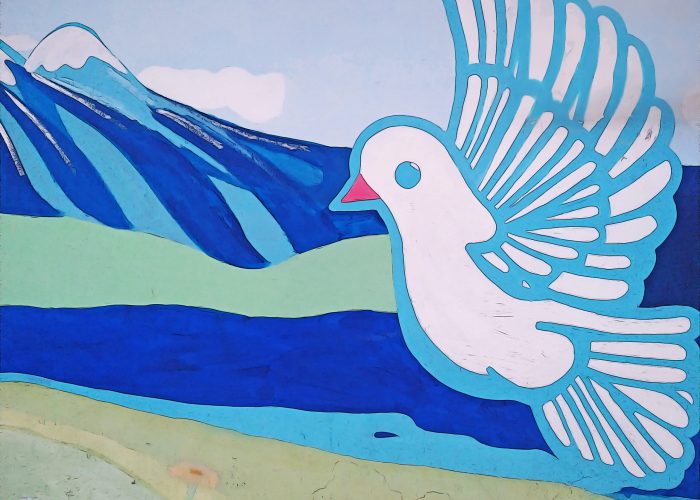 Mural on Quito church wall