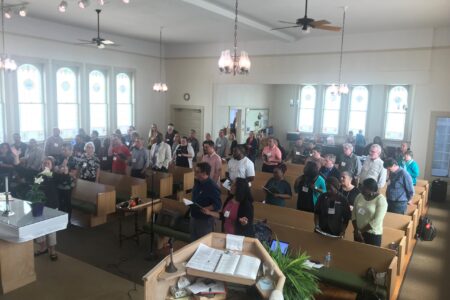 ​Sent 2019 participants worship at Beloved Community Mennonite Church. Photo provided by Barry Bartel. 