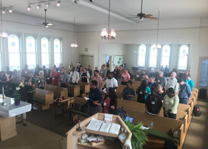 ​Sent 2019 participants worship at Beloved Community Mennonite Church. Photo provided by Barry Bartel. 