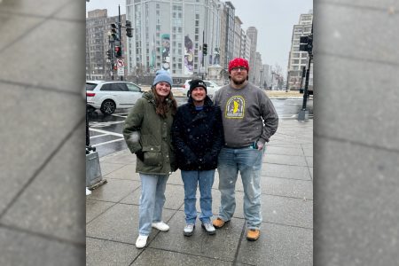 The 2023-23 Colorado Springs Service Adventure unit at the Mennonite Action protest in Washington, D.C.
