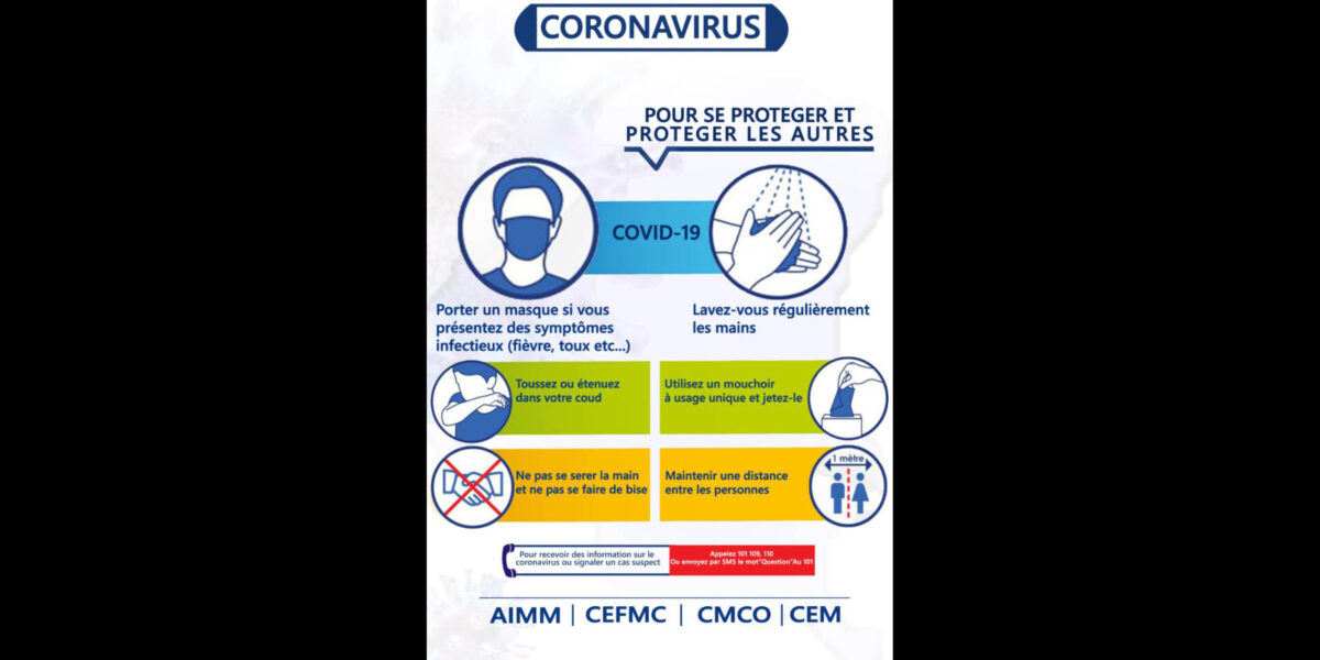 Joachim Mukwa designed this teaching poster to inform Mennonite congregations and communities in Congo about how to prevent the spread of COVID-19. Photo provided.