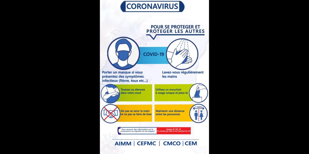 Joachim Mukwa designed this teaching poster to inform Mennonite congregations and communities in Congo about how to prevent the spread of COVID-19. Photo provided.