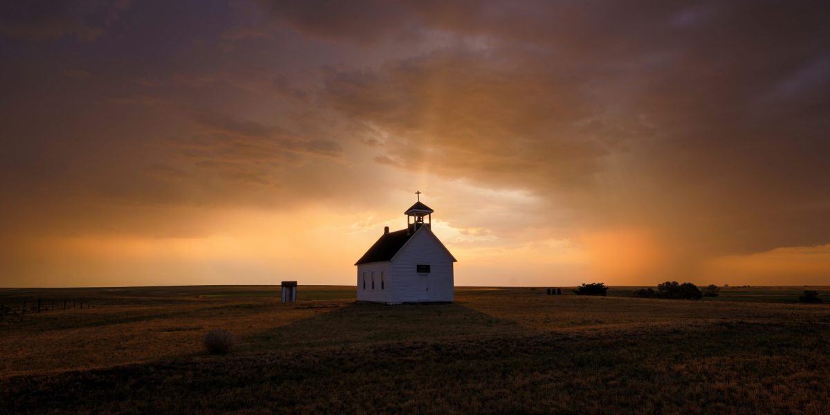 A church at sunset