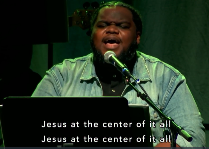 July 7 evening worship at MennoCon21. Image by Laurie Oswald Robinson.