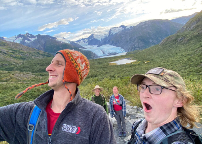 ​Anchorage Service Adventure unit goes on a hike. Left to right: Michael Oyer