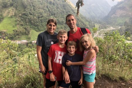 DeeDee and Mark Landes and family hike in Ibagué