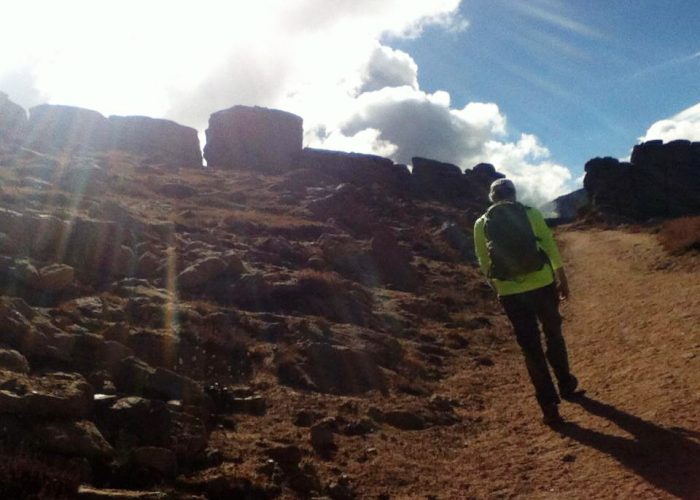 ​Service Adventure alum and support committee chairperson Joe Schrag leads a unit hike up Pike's Peak near Colorado Springs