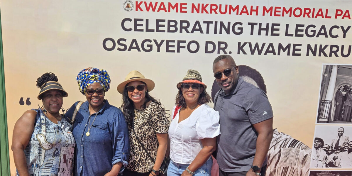 From left: Yvonne Maati Platts of Mosaic Conference, Sibonokuhle Ncube of Mennonite Mission Network, Lauren Francisco of C3 Hampton, Janice Bolden of Enon Tabernacle, Philadelphia, and Wil LaVeist of Mennonite Mission Network. (Not pictured is Pastor Felix Rocha of Evangelical Garifuna Church, New Orleans, who joined the delegation the following day).